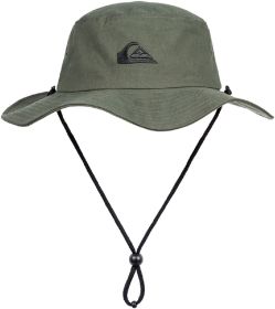 Quiksilver Men's Bushmaster Sun Protection Floppy Visor Bucket Hat (Color: Thyme, size: XL)