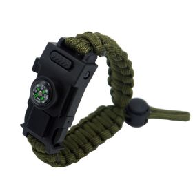 Outdoor Umbrella Rope Knife Camping Bracelet For Survival (Color: Military Green)