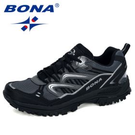 BONA 2022 New Designers Popular Sneakers Hiking Shoes Men Outdoor Trekking Shoes Man Tourism Camping Sports Hunting Shoes Trendy (Color: Charcoal grey D grey, size: 8.5)