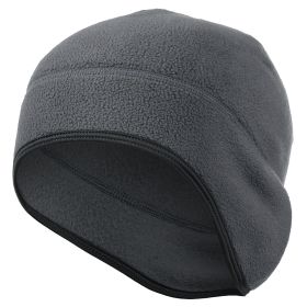 Winter Warm Ear Cover Cap Soft Men Women Ski Snowboard Cycling Skin-friendly Beanies Hiking Polar Fleece Running Windproof Hat (Color: Dark Gray)