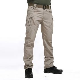 City Tactical Cargo Pants Classic Outdoor Hiking Trekking Army Tactical Joggers Pant Camouflage Military Multi Pocket Trousers (Khaki: L)